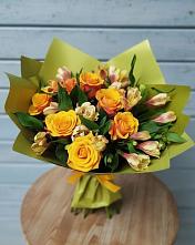 Букет цветов из:  Альстромерии и Розы в Мелеузе