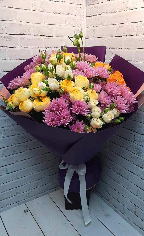 Букет цветов из: Хризантемы и Розы в Мелеузе