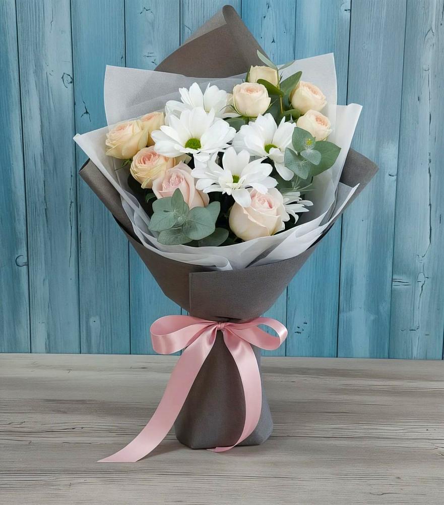 Букет цветов из: Хризантемы и Розы в Мелеузе