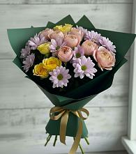 Букет цветов из:  Хризантемы и Розы в Мелеузе