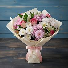 Букет цветов из:  Хризантемы, Альстромерии и Розы в Мелеузе