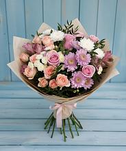 Букет цветов из:  Хризантемы, Розы и Альстромерии #REPLACE_PRED# Мелеузе