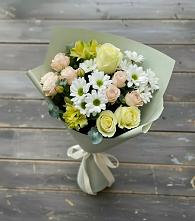 Букет цветов из:  Альстромерии, Розы и Хризантемы в Мелеузе